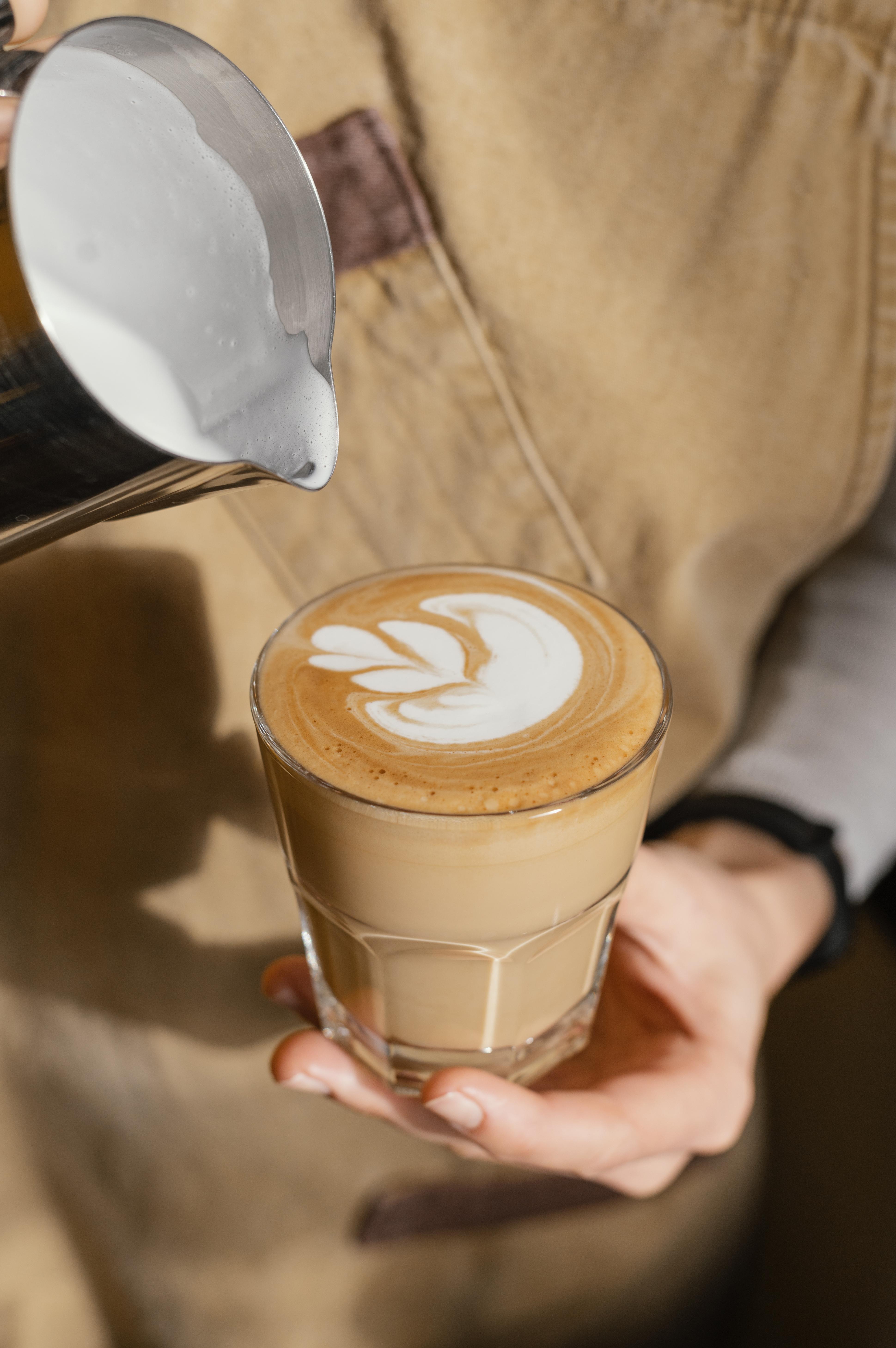 Latte with heart art